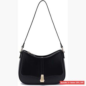 Vegan Leather Crescent Shoulder Bag Crossbody Satchel with Adjustable Strap